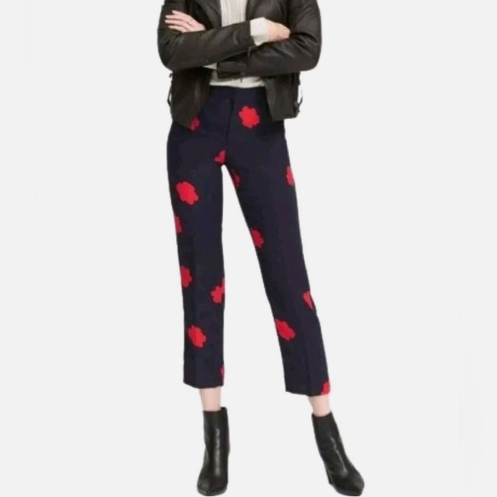 BR Black and Red Floral Pants